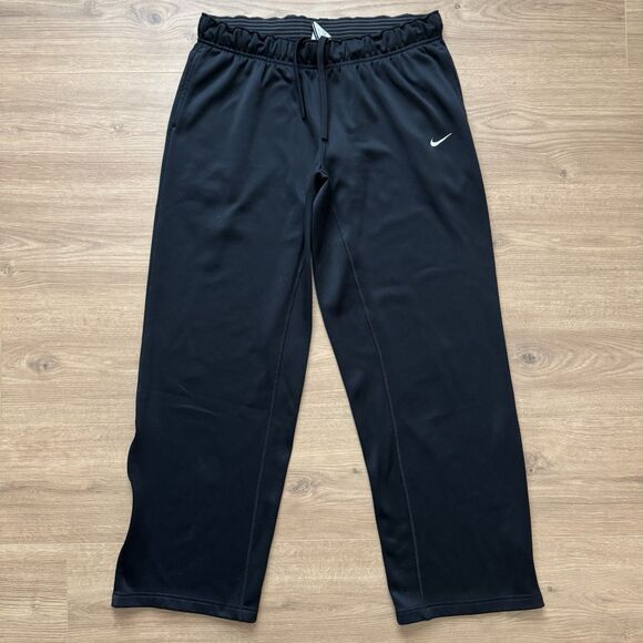 Nike Sweatpants Womens Size L Black Fleece Loose Straight Leg Baggy Pants - Picture 8 of 8